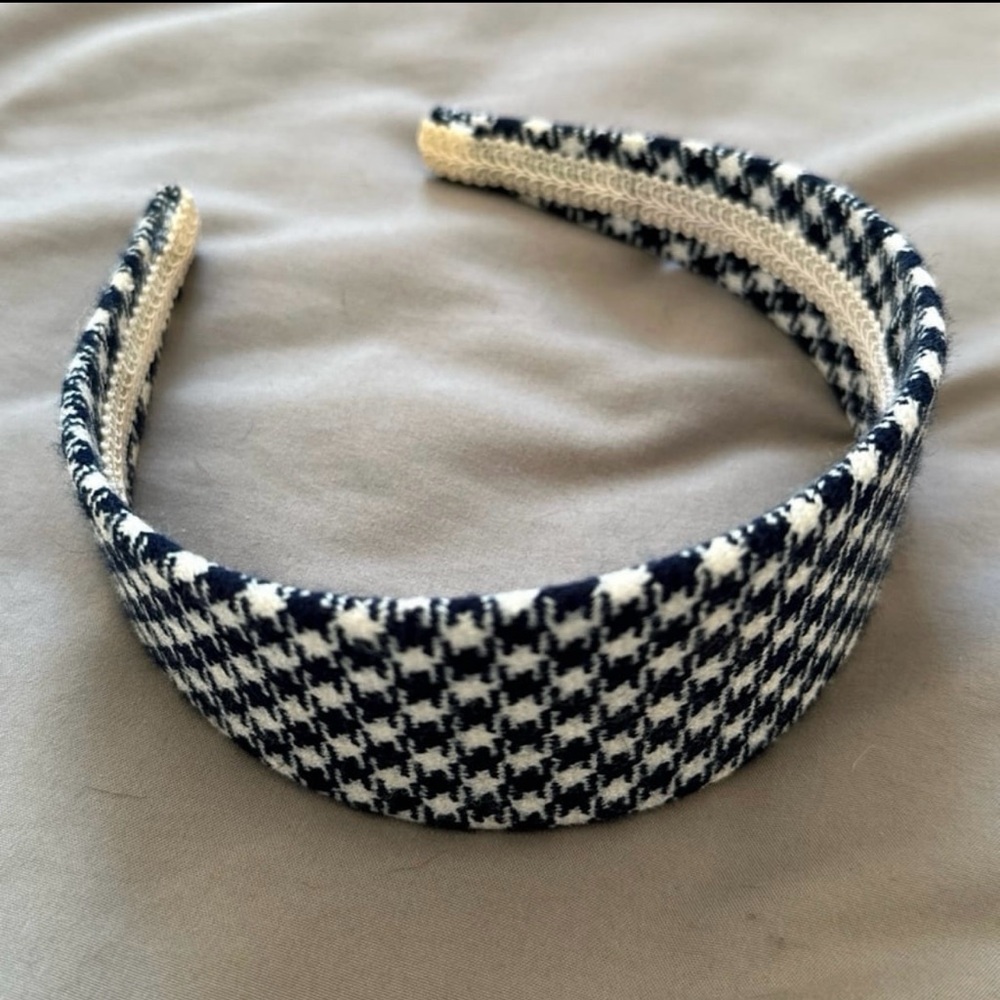Navy & White Houndstooth Headband